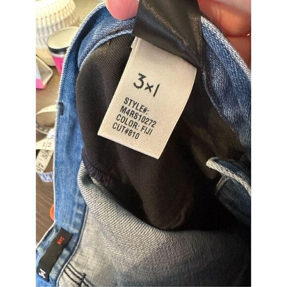 3x1 Distressed Mid Rise Straight Leg Button Fly Jeans - Size 30 - M4RS10272 - Picture 10 of 10